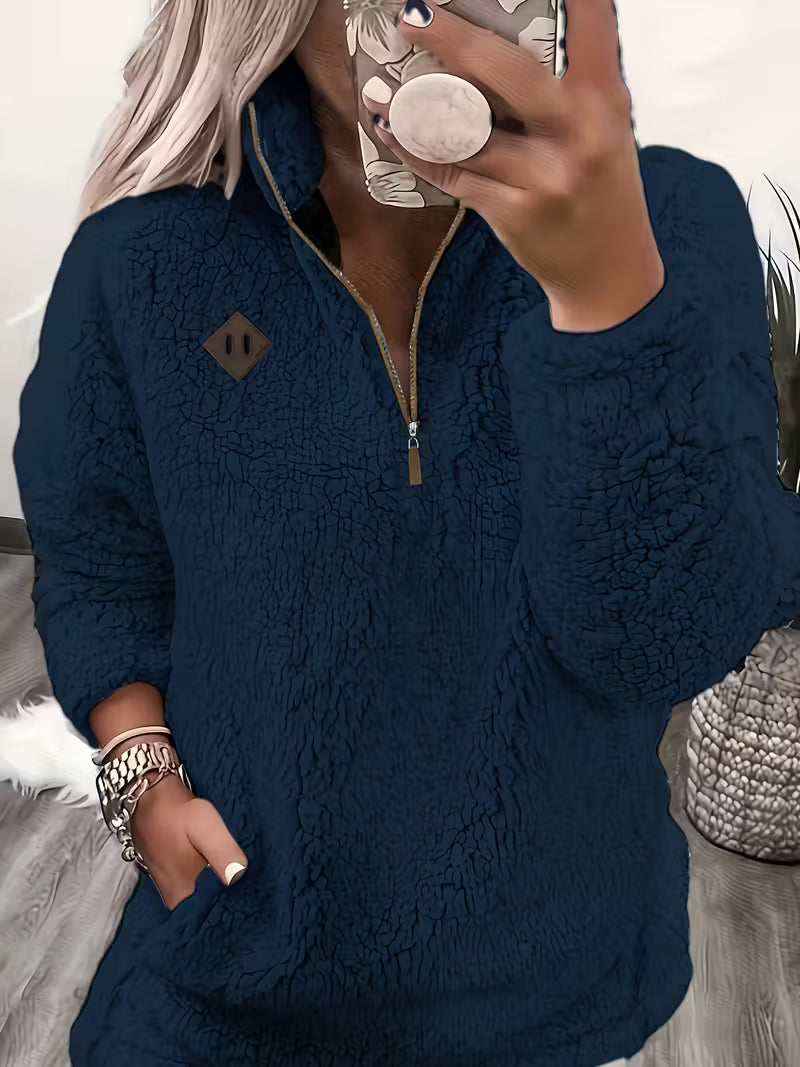 Humera - Elegant Long Sleeve Zip-Up Jacket