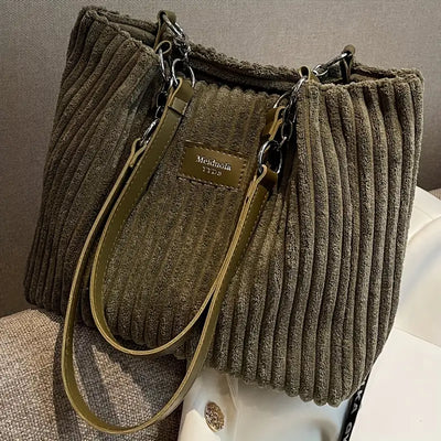 Layla - Elegant Corduroy Tote Bag