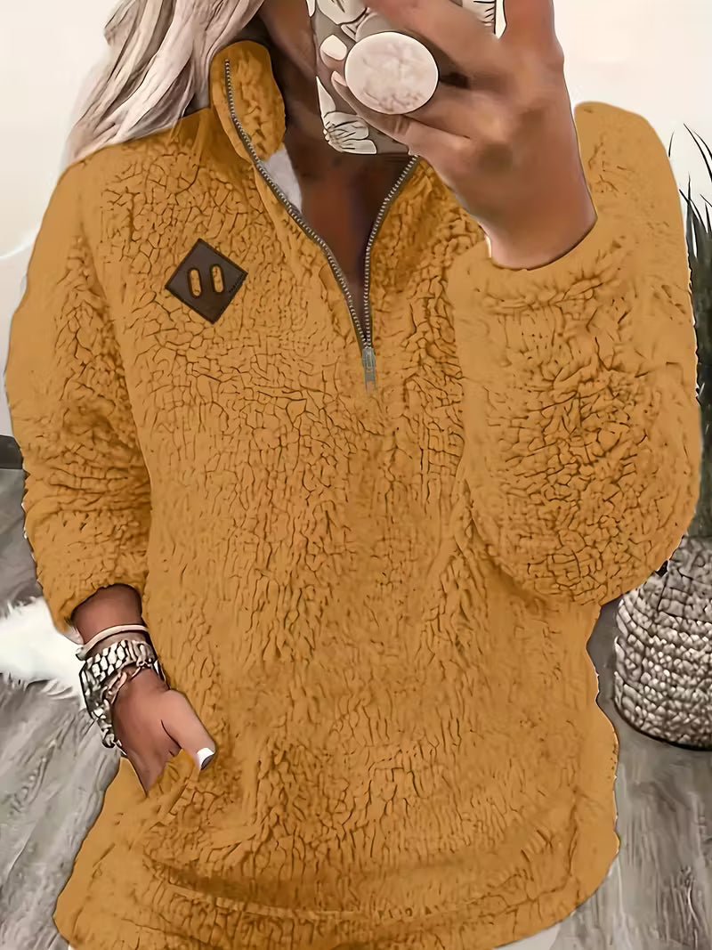 Humera - Elegant Long Sleeve Zip-Up Jacket