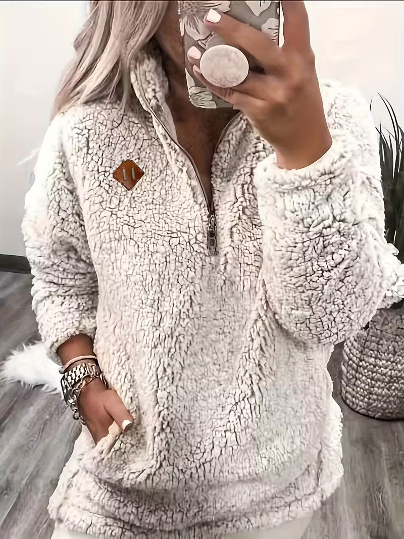 Humera - Elegant Long Sleeve Zip-Up Jacket