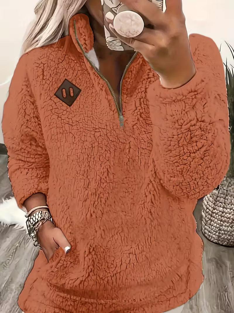 Humera - Elegant Long Sleeve Zip-Up Jacket
