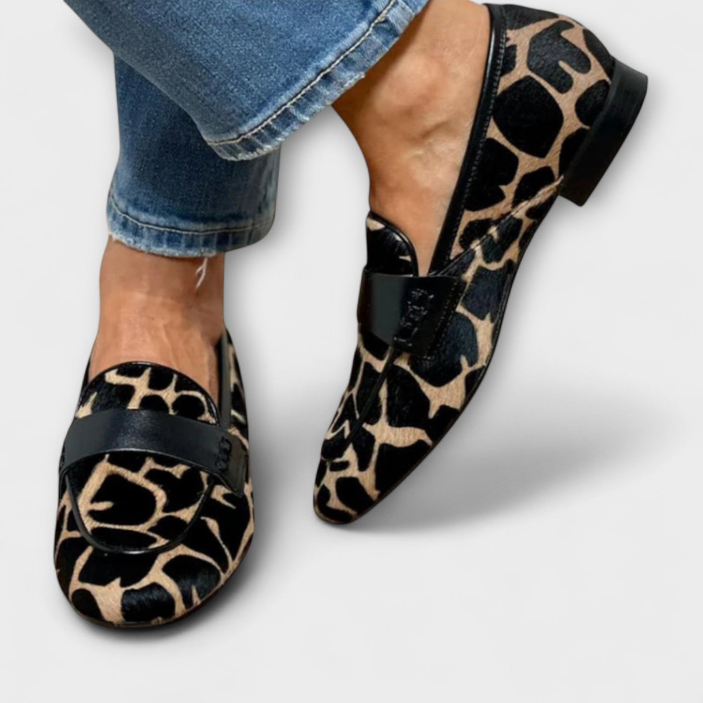 Erewyn | Leopard Print Suede Loafers
