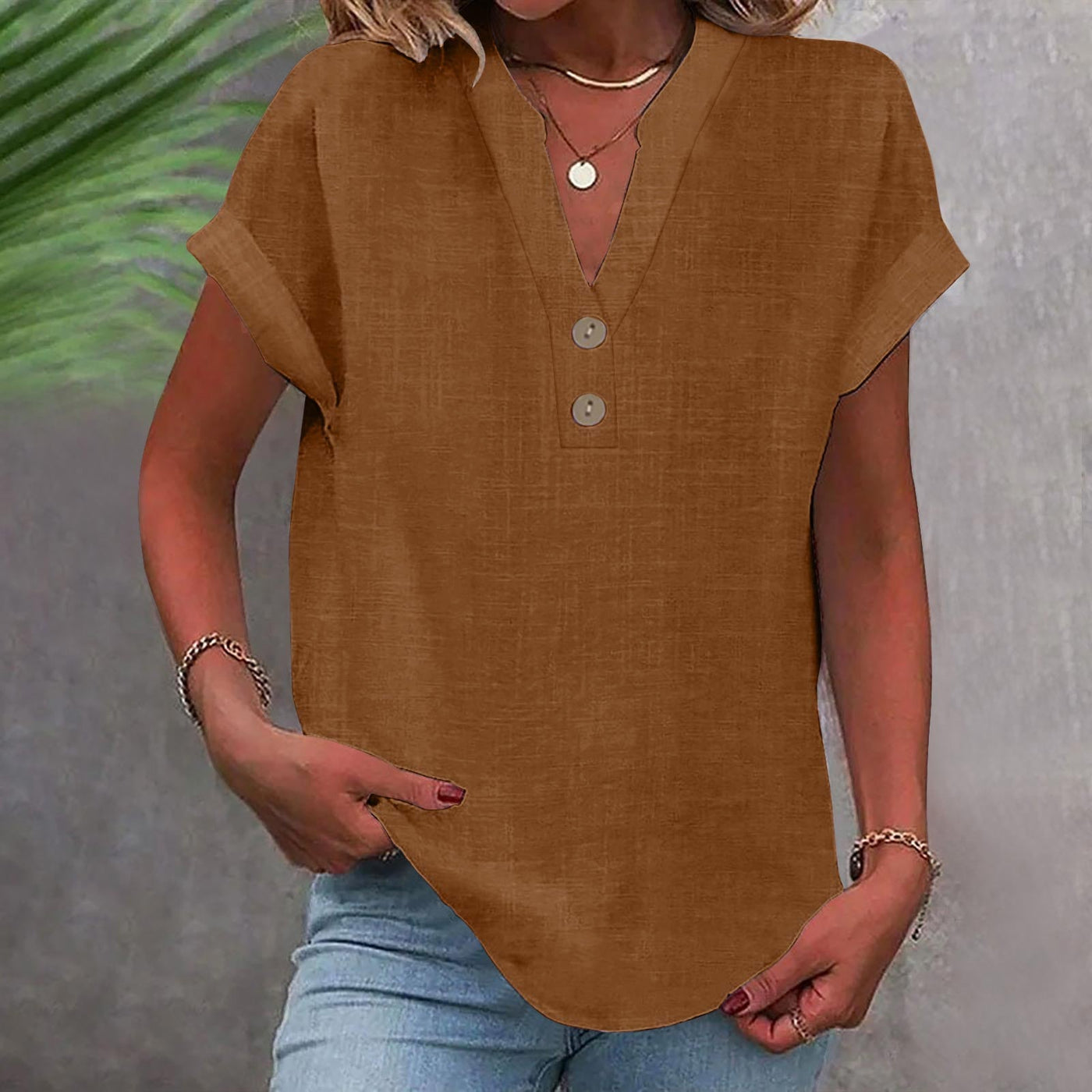 Cambria Button Front Short Sleeve Shirt