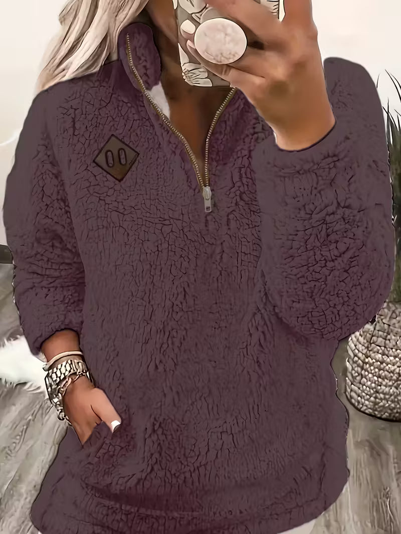 Humera - Elegant Long Sleeve Zip-Up Jacket