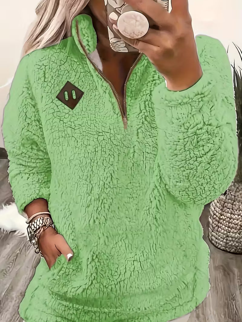 Humera - Elegant Long Sleeve Zip-Up Jacket