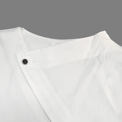 Long Sleeve Asymmetric Buttoned Split-Front Blouses & Shirts Tops