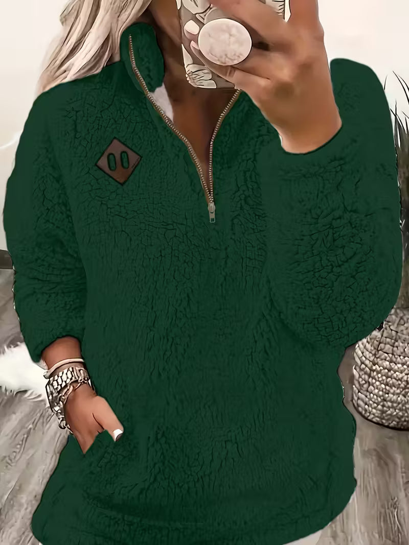 Humera - Elegant Long Sleeve Zip-Up Jacket