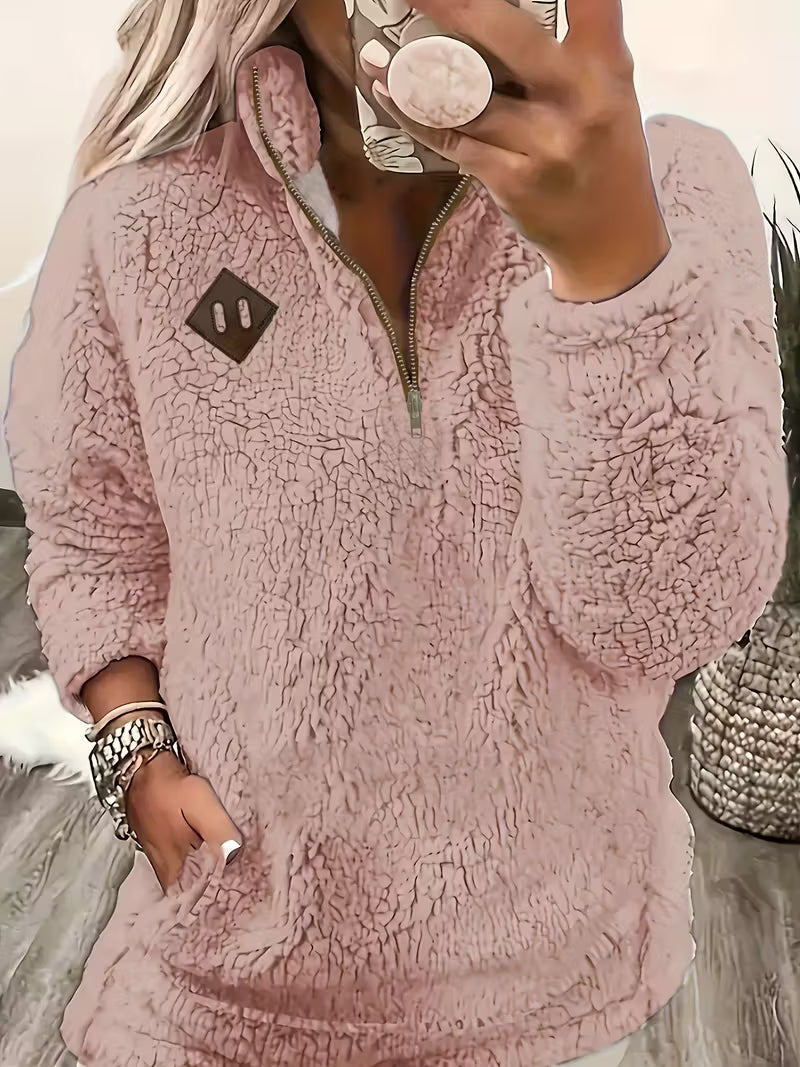 Humera - Elegant Long Sleeve Zip-Up Jacket