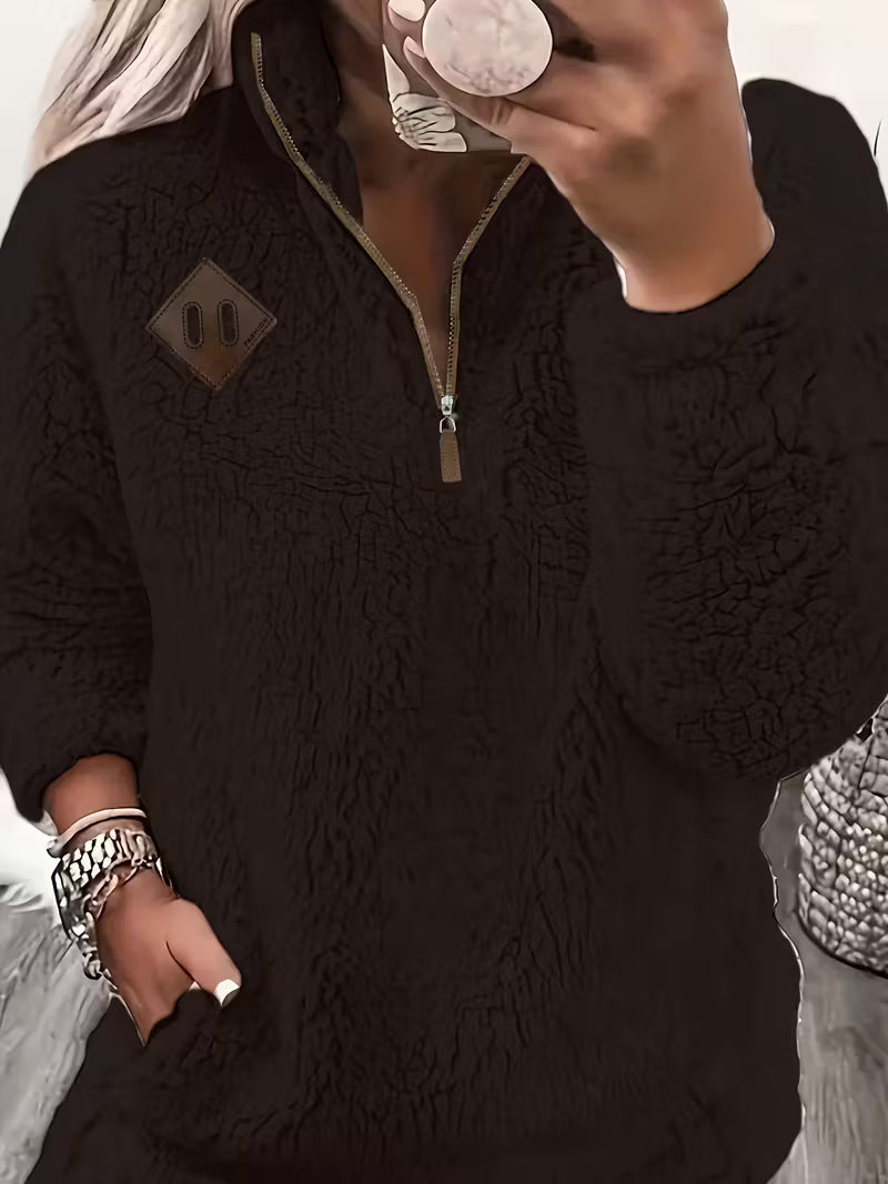 Humera - Elegant Long Sleeve Zip-Up Jacket