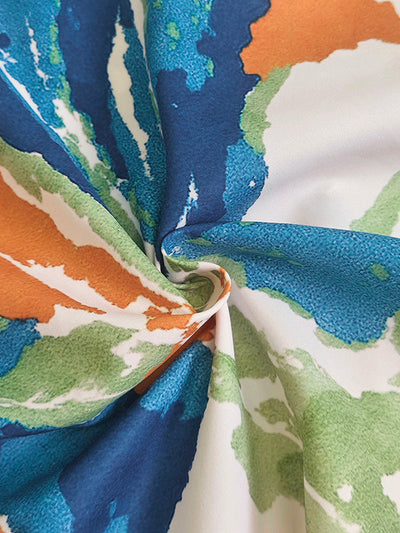 Half Sleeve Loose Buttoned Contrast Color Flower Print Round Neck T-Shirts Tops